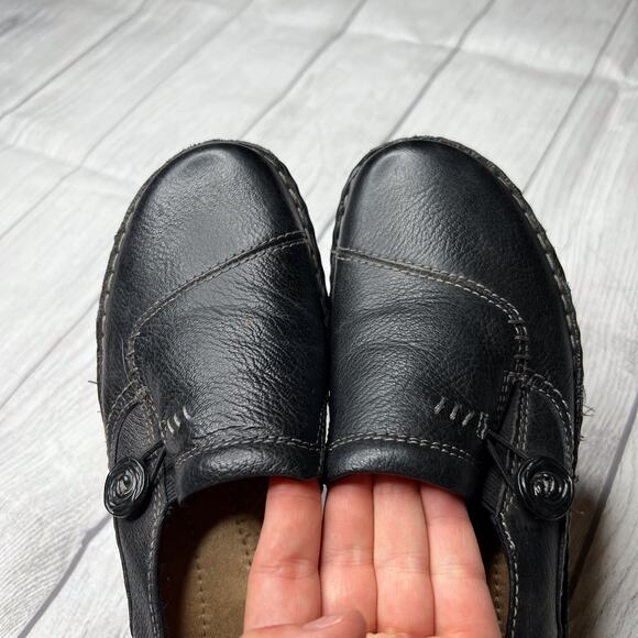 G.H. Bass & Co. Bradshaw Loafers Shoes Black Leather Slip-On Round Toe Sz 7 W - Picture 2 of 8